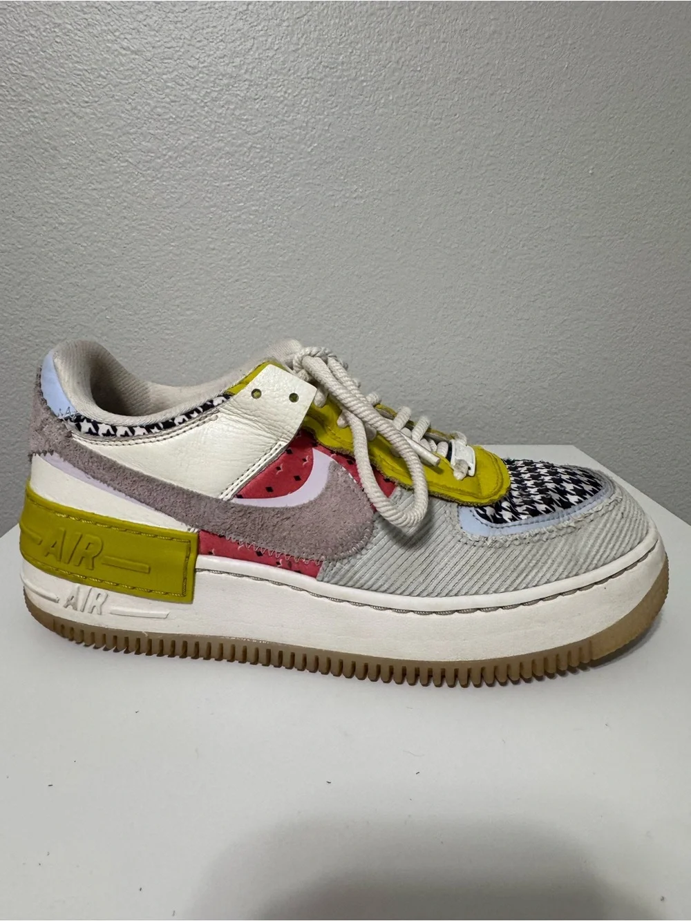 Nike Multicolor Patchwork Sneakers - White, Yellow, Pink, Gray, Black
